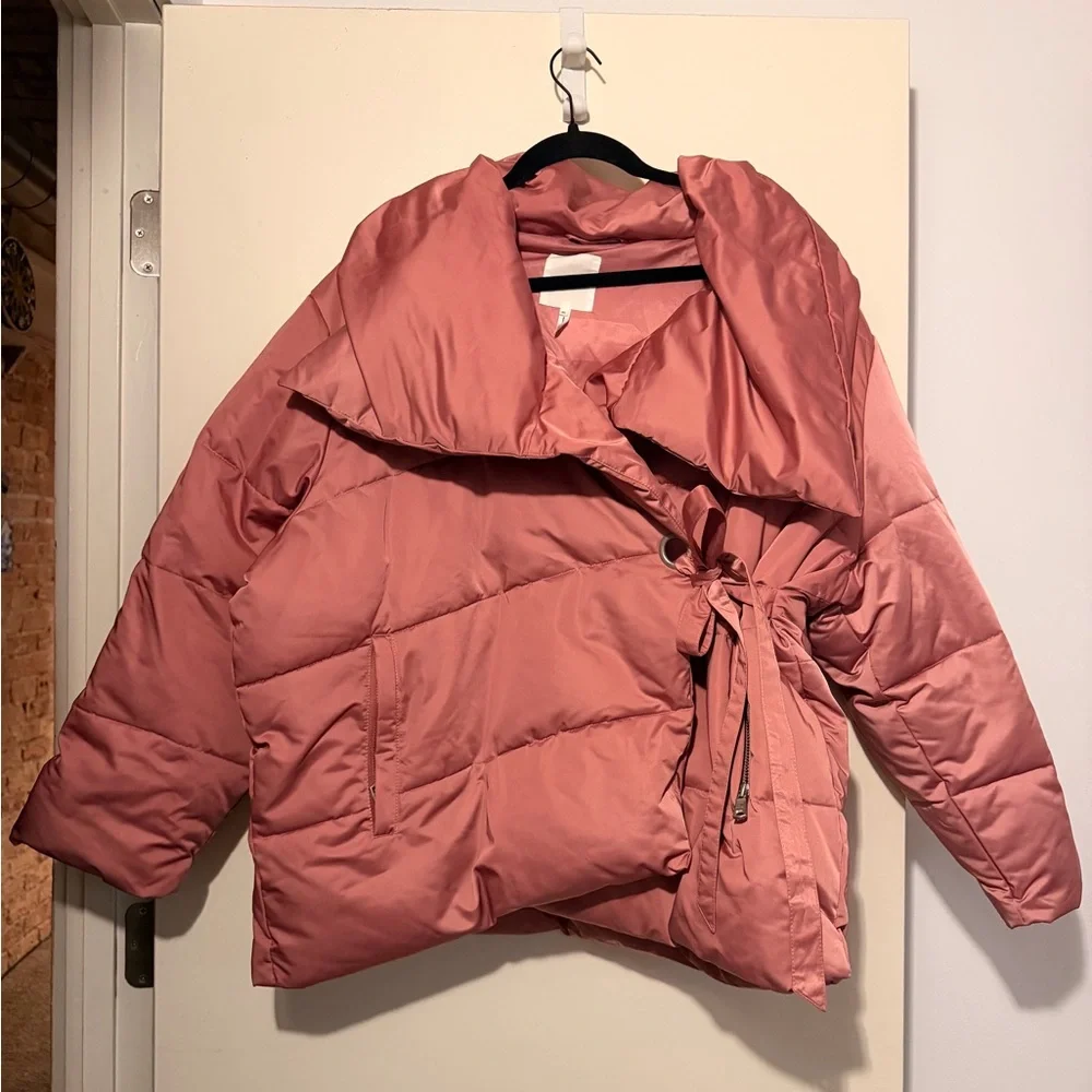 Avec Les Filles Dusty Rose Puffer Jacket - Picture 1 of 2